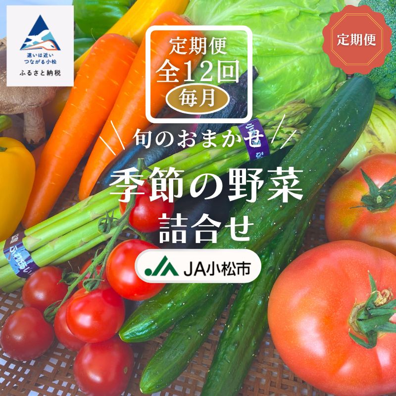 【ふるさと納税】《JA小松市（毎月） 定期便12ヶ月》季節の野菜詰合せ季節の野菜 定期便 定期 12回 旬 詰め合わせ スムージー 野菜 直送 おまかせ 人気 ランキング おすすめ お中元 お歳暮 ギフト 小松市 こまつ 石川県 ふるさと 故郷 納税 120021【JA小松市】