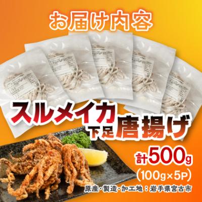 ふるさと納税 宮古市 スルメイカ下足唐揚げ宮古産100g×5パック(500g) |  | 03