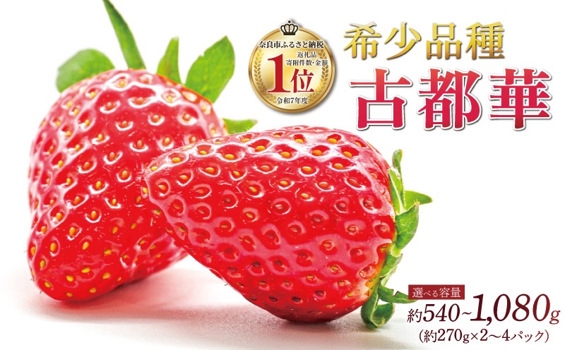【残りわずか！】厳選 大ちゃんの 古都華（２７０ｇ入×４パック）限定出荷 いちご 苺 奈良ブランド苺 イチゴ ブランド 古都華 大粒 苺 旬 産地 直送 フレッシュ イチゴ フルーツ 果物 国産 ベリー 贈答用 プレゼント 人気苺 ふるさと納税苺 ふるさと苺 furusato苺 おすすめ苺 いちご農家だるま