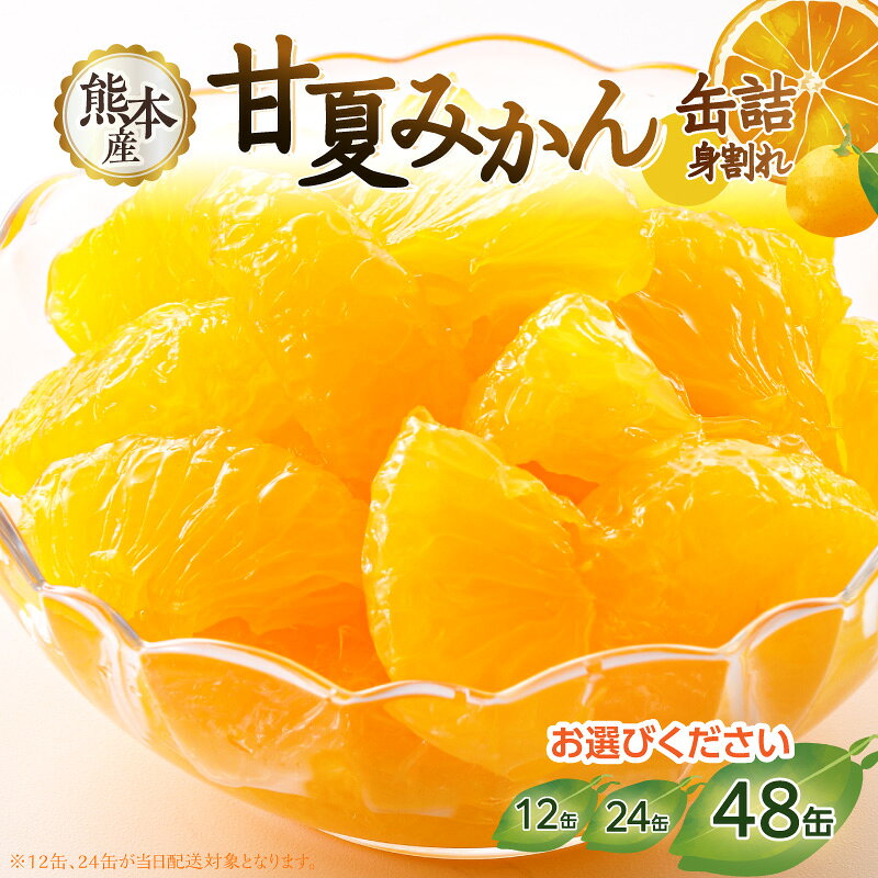【ふるさと納税】【レビュー高評価★4.77】【選べる内容量】甘夏みかん 缶詰 （12缶・24缶・48缶）（身割れ） 日付指定 最強配送 翌日配送 最強翌日配送 みかん みかん 缶詰 国産 缶詰 フルーツ フルーツ缶詰 はちみつ 保存食 非常食 防災 備蓄食 かんづめ 缶詰 家庭用