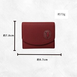 チーバくん（横向き）　牛革　ミニ財布（レッド）牛革　ミニ財布