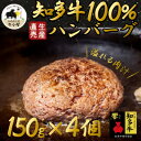 【ふるさと納税】【生産直売】知多牛100%ハンバーグ 150g×4個(冷凍) あらびき 生ハンバーグ グルテンフリー【配送不可地域：離島】【1473082】