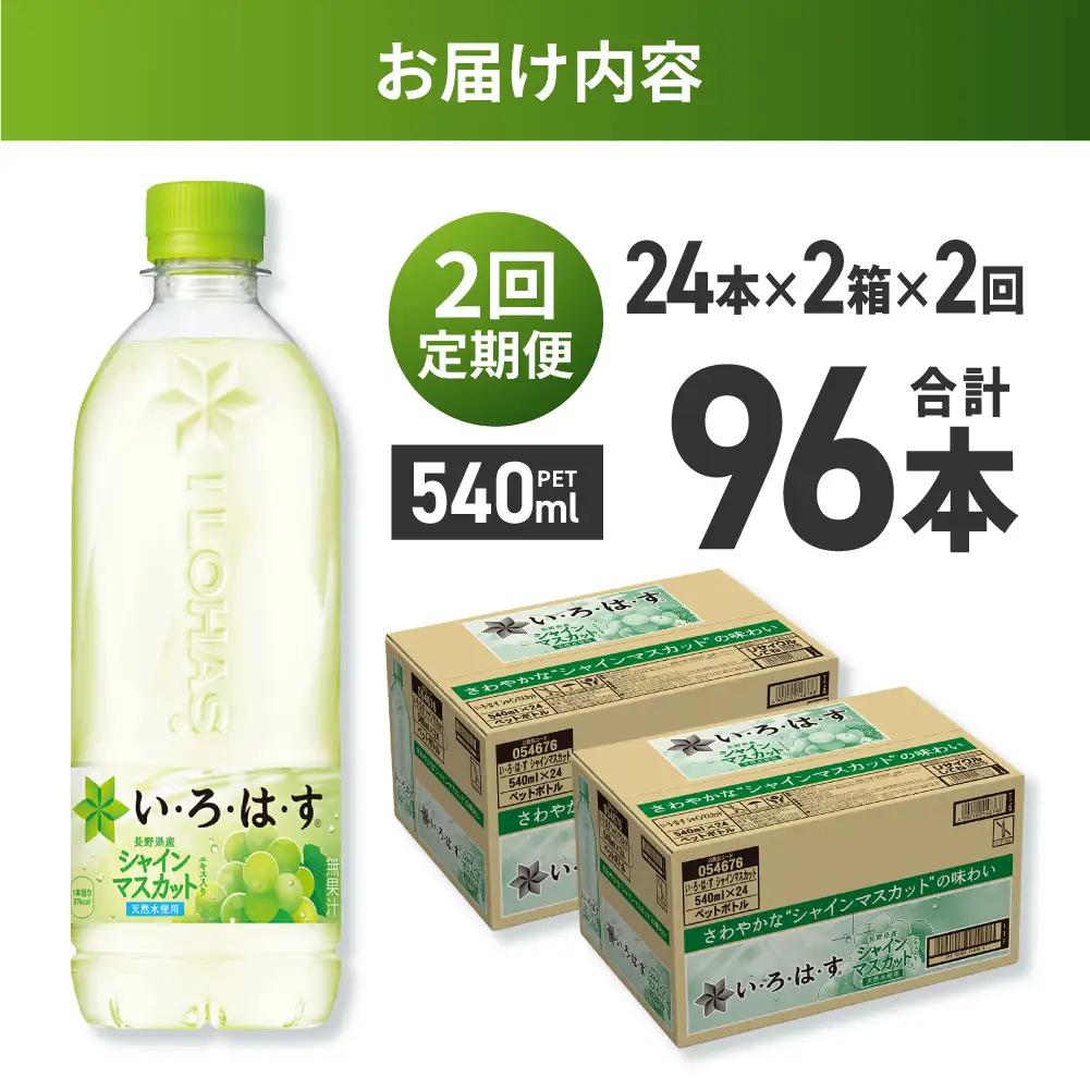 【２ヶ月定期便】い・ろ・は・す シャインマスカット540mlPET×48本｜コカ・コーラ 飲料 ドリンク 飲み物 水 北海道 札幌市