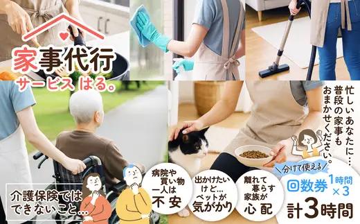 家事代行サービス　3時間　回数券（1時間券×3枚）　150P8406
