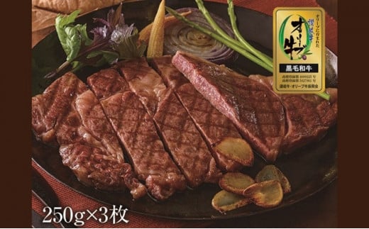 ステーキ オリーブ牛 金ラベル ロース 3枚 国産 牛肉 黒毛和牛 和牛 牛 肉 冷凍 真空パック 小分け カット 贈答 ごちそう 記念日 鉄板焼き ヘルシー やわらかい