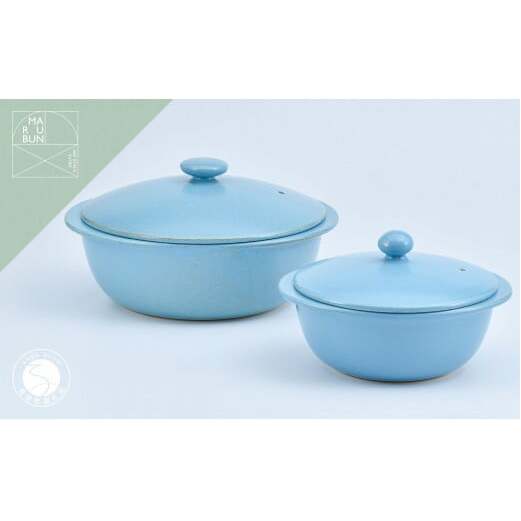 有田焼 おしゃれな万能鍋 5way pot スカイブルー 大小 2個セット 料理家 河瀬璃菜 おしゃれ土鍋 大容量の土鍋 コラボ オーブン 食器 直火 調理器具 キッチン用品 かわいい土鍋 ペア土鍋 