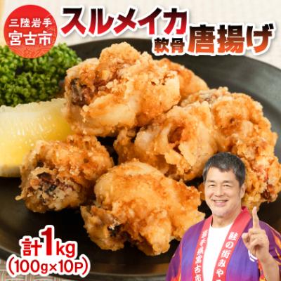 ふるさと納税 宮古市 スルメイカ軟骨唐揚げ100g×10パック(1kg)