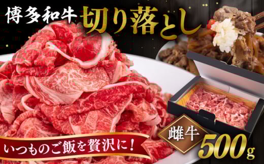 【A4～A5 等級】博多和牛 切り落とし 500g 糸島市 / ヒサダヤフーズ [AIA046] 黒毛和牛 冷凍配送 小分け