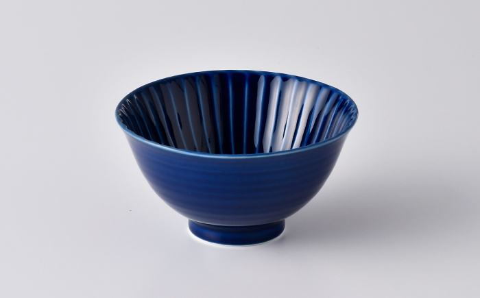 【波佐見焼】しのぎ 茶碗 大2個セット 瑠璃・青磁 食器 ちゃわん【一龍陶苑】 [CC92]