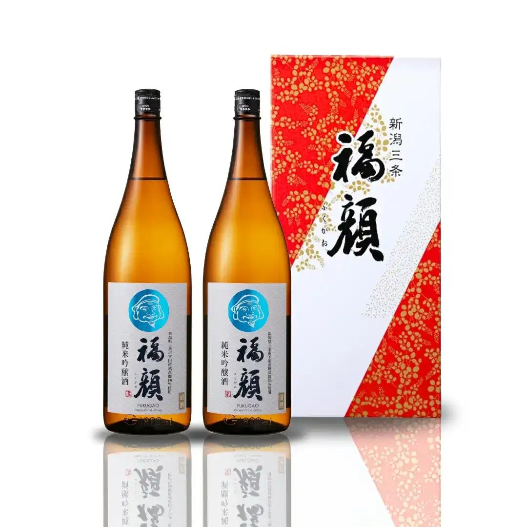 純米吟醸 福顔1800ml×2本 化粧箱入 純米吟醸 日本酒 純米吟醸 酒 一升瓶 [福顔酒造]【019S059】