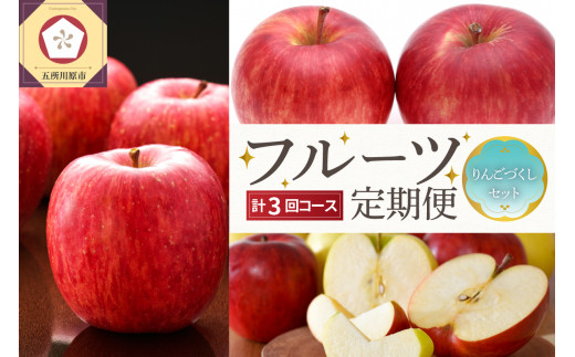 【2026年9月発送開始】 おいしい3種類☆フルーツ定期便【3回】（りんごづくし）｜ 訳あり りんご