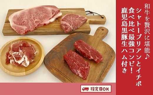 
027-25 シャトーブリアンとイチボの食べ比べ 黒豚生ハム付
