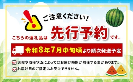 【先行受付】松本市 波田産 すいか 2L（7kg～8kg)│ 信州 松本市 長野県 西瓜 すいか 果物 スイカ フルーツ くだもの 新鮮 果汁 ジューシー 大きい ふるーつ