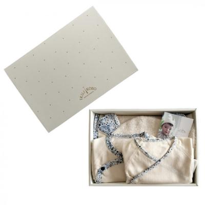 ふるさと納税 名古屋市 オーガニックコットンベビー肌着2種&バスローブセット(ネイビー) |  | 01