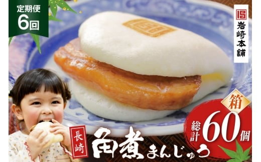 BJ031 岩崎本舗 【6回定期便】長崎角煮まんじゅう 10個入 (箱) [長崎県 島原市]