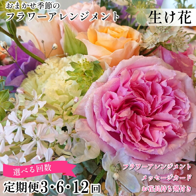 【ふるさと納税】 花 季節の 花束 フラワーアレンジメント 定期便 3回 6回 12回 オリジナル手作りカード付 生花 こだわりギフト プレゼント 母の日 父の日 敬老の日 花束 フラワーガーデン ミモザ 花 ※北海道・東北・沖縄を含む離島への配送不可 フラワーガーデンミモザ