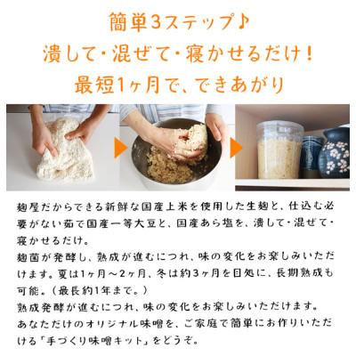 ふるさと納税 佐世保市 【毎月定期便】手づくり味噌キット　〜関戸麹屋〜全3回 |  | 01