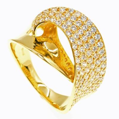 ふるさと納税 笛吹市 K18 パヴェダイヤモンド　デザインリング　0.7CT　#15 |  | 01