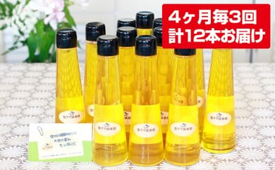 
健康長寿！飲むいくさ（エゴマ）オイル4本セット3回お届け [№5915-0172]
