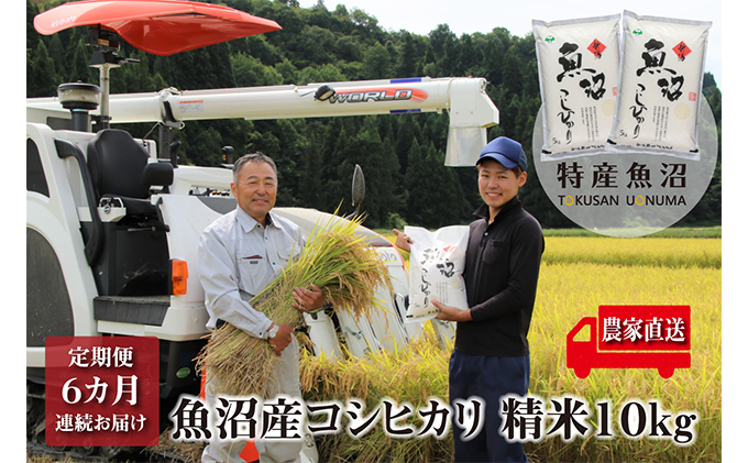 農家直送！ 魚沼産 コシヒカリ 精米 10kg （ 5kg × 2袋 ） 6ヶ