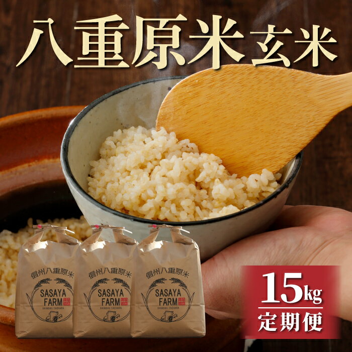 【ふるさと納税】令和7年新米予約【定期便】八重原米15kg（5kg×3袋）玄米　※2025年10月以降順次発送｜笹屋農園