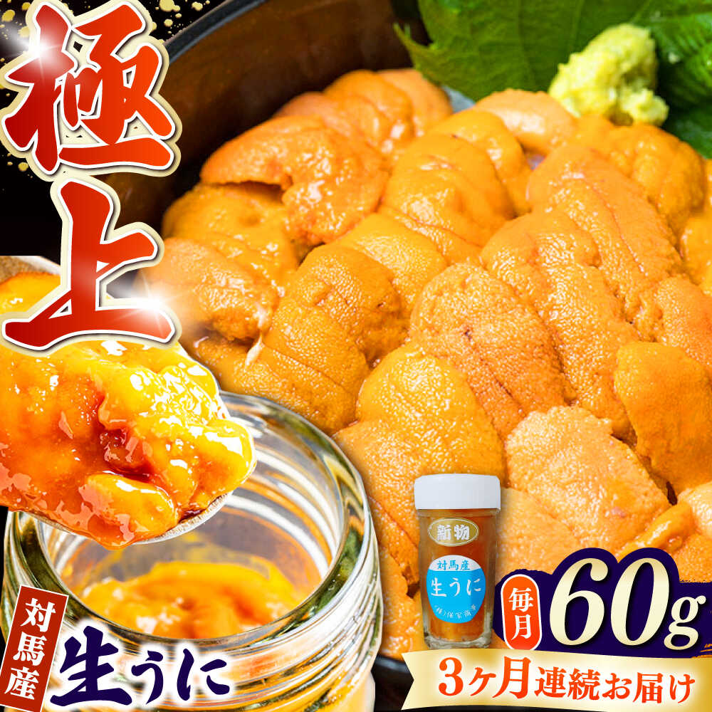 【ふるさと納税】【全3回定期便】 対馬産 生うに 60g 《対馬市》【保家商事】 うに ウニ 雲丹 生ウニ 海鮮 海産物[WAA042]