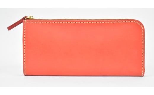 栃木レザー使用｜滑らか本革Lジップ長財布｜Lzip wallet 01｜レッド｜minca（全6色）