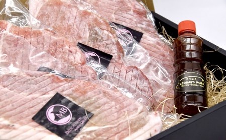 松阪豚 焼くだけ ランプ ステーキ ４枚ソース付セット 約800g 豚肉 豚肉【1.3-4】