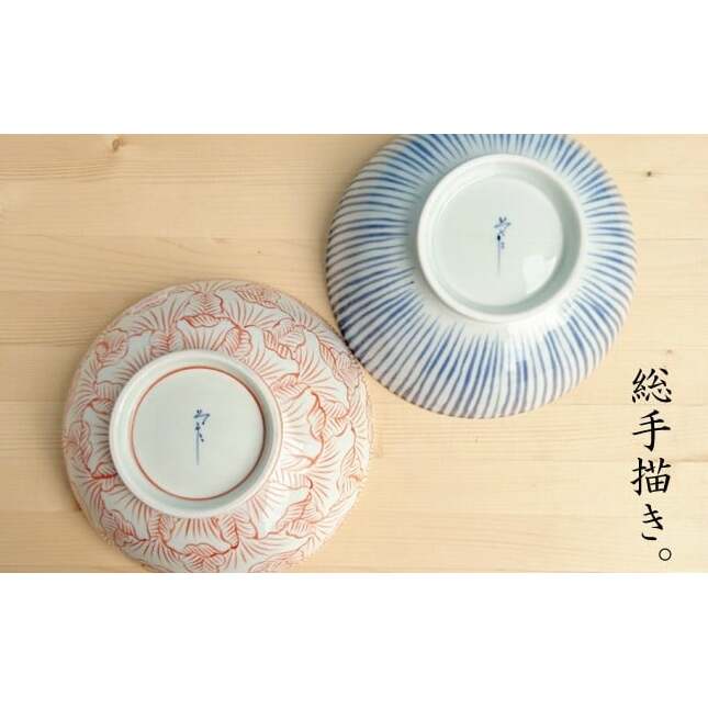 有田焼 平めん鉢2個セット どんぶり そうた窯 麺鉢 まるふく ペア どんぶり ちゃんぽん ラーメン どんぶり 大きめ たっぷり 丼 どんぶり 2つ A25-293_イメージ2