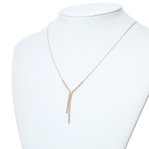[MADE IN KOFU] K18YG シルキータッチテニスチェーン［Yライン］ネックレス Sサイズ 1.0ct TI-1177