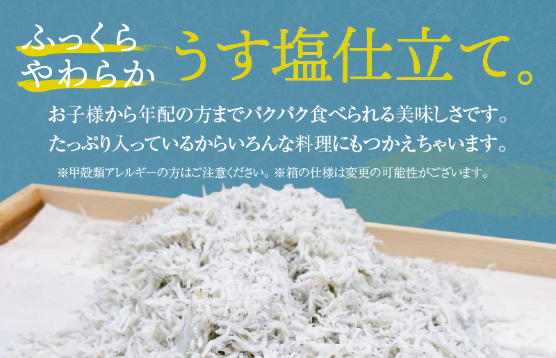 099H3410 【期間限定】釜揚げしらす 800g 訳あり 簡易包装 家庭用 完全無添加 うす塩仕立て