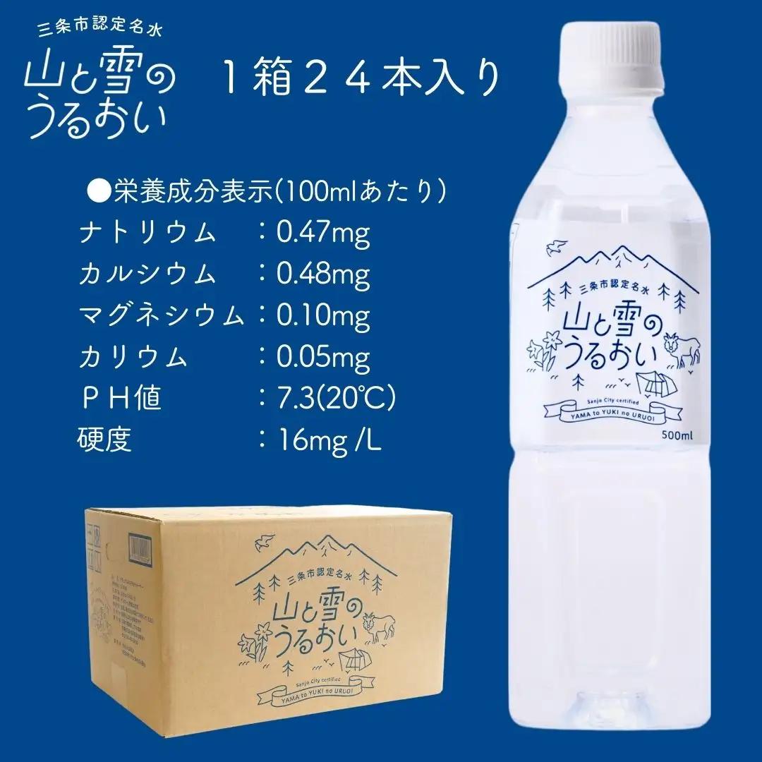 ナチュラルミネラルウォーター 山と雪のうるおい 500ml×24本 軟水 防災グッズ