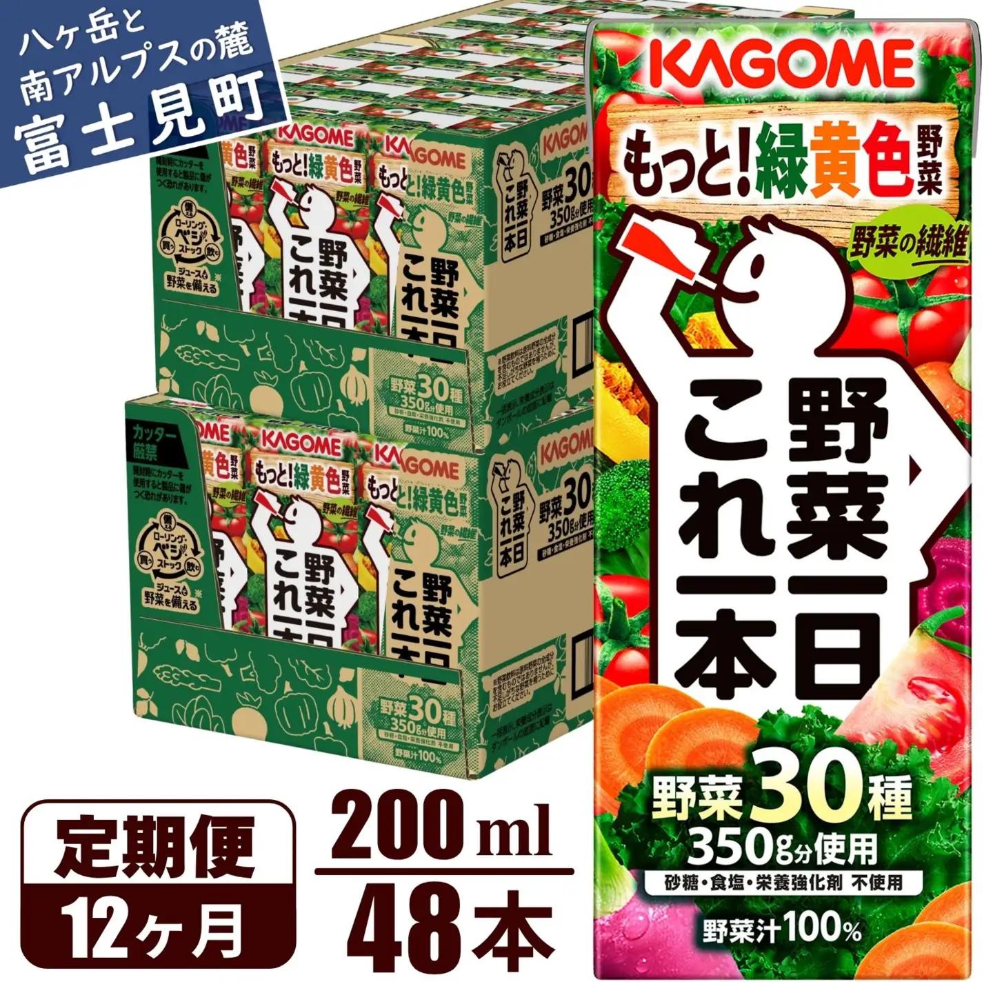 【 定期便12ヶ月連続お届け 】 カゴメ野菜一日これ一本 200ml×48 飲料 野菜ジュース 紙パック