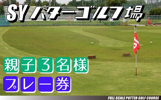 16556002【エスワイパターゴルフ】プレー券（親子3名）