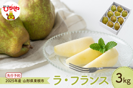 【2025年産 先行予約】 洋なし「ラ・フランス」3kg 山形県 東根市 JA提供 hi003-133-1  令和7年産 2025年産 ラフランス セイヨウナシ 洋梨 洋ナシ 有りの実 梨の実 ペヤ ペア フルーツ 果物 くだもの 箱入り 産地直送 期間限定 特産品 お取り寄せ グルメ 旬 秋 東北 山形県 東根市 送料無料 ふるさと納税