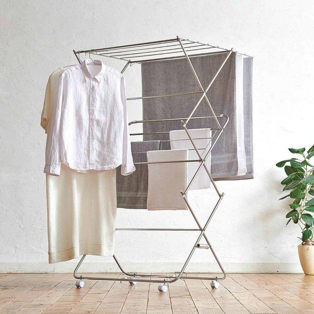 【ふるさと納税】ワンピースも掛けられる室内物干ワイド_1143601232_00 | 雑貨 日用品 人気 おすすめ 送料無料