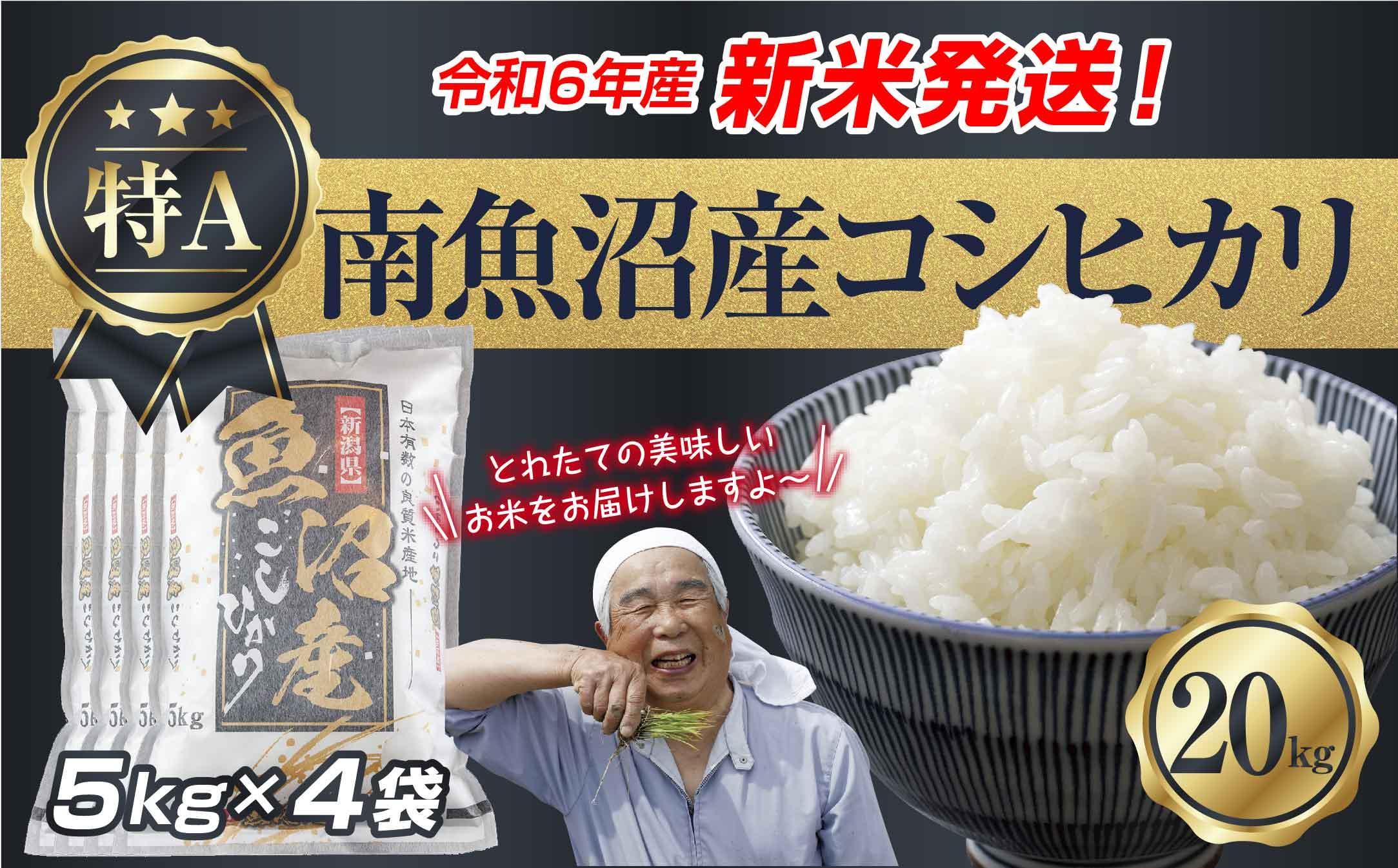 【新米発送】 令和6年産 新潟県 南魚沼産 コシヒカリ お米 5kg×4袋 計 20kg 精米済み（お米の美味しい炊き方ガイド付き） お米 こめ 白米 新米 こしひかり 食品 人気 おすすめ 魚沼 南魚沼 南魚沼市 新潟県産 新潟県 精米 産直 産地直送