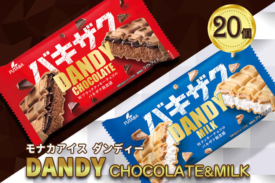 フタバ食品　アイス20個　ダンディーチョコレート＆バニラセット　2種類各10個