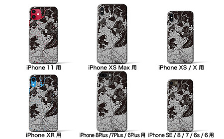 【川西】モノトーン地図柄iPhoneケース（クリアタイプ） iPhone 12 ／ 12 Pro 用［No.323-10］