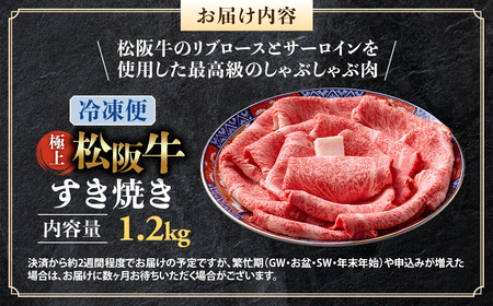 （冷凍）極上松阪牛 すき焼き肉 1.2kg 国産松坂牛