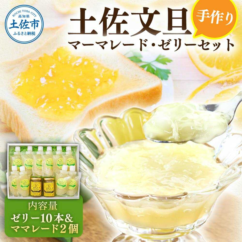 【ふるさと納税】土佐市の文旦をふんだんに使った手作りセット（ゼリー10本/ママレード2個） 土佐文旦 高知 柑橘 フルーツ ぶんたん 果物 甘い 旬 産直 お取り寄せ 季節限定 高知県土佐市/土佐文旦産直協同組合[BQAH007]