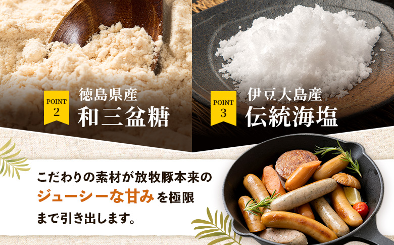 【定期便：3回】北海道産放牧豚 無添加ポークウインナー・粗挽きウインナー ×各5パック【12005701】 各5パック定期便（3回配送）