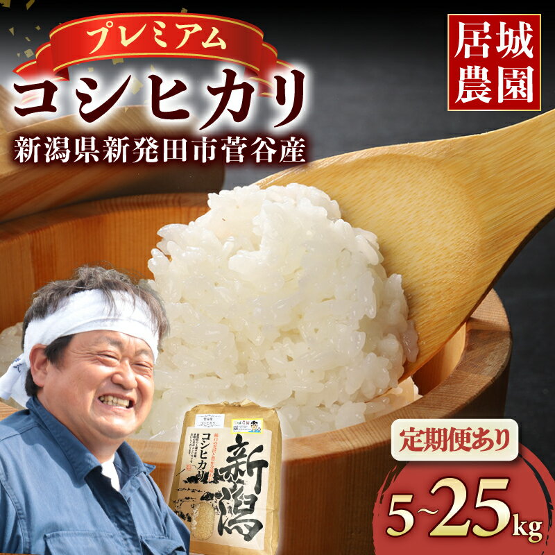 【ふるさと納税】 コシヒカリ プレミアム 定期便 5kg 10kg 令和7年産 米 新潟 選べる 配送月 容量 特別栽培米 こしひかり プレミアムコシヒカリ 精米 白米 ご飯 おにぎり 新潟県産 新発田産 菅谷産 新潟 お米 こめ 居城農園 菅谷 新潟県 人気 新発田市 D78_2025P