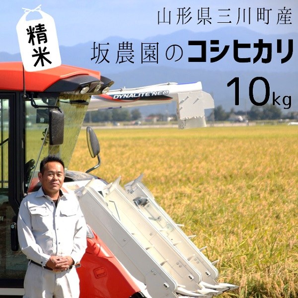 
                  【令和8年産・精米】坂農園の厳選米！コシヒカリ10kg　※10月中旬頃から順次配送[PS2-013(坂農園)]
                