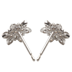 K18WG　フラワーモチーフダイヤモンドピアス HTOP-0005