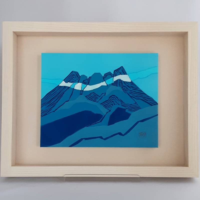 
            染額「雲かかる根子岳」横27×高さ22㎝ 伝統工芸 インテリア
          