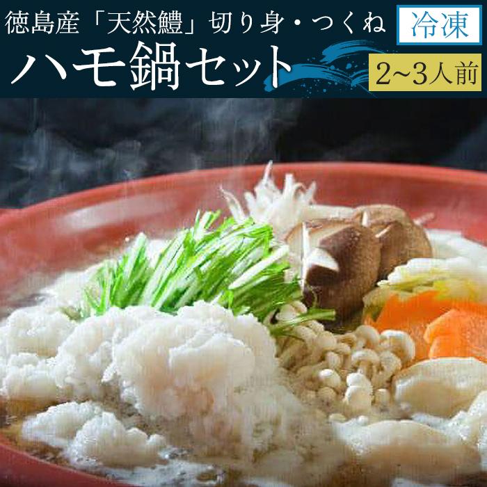 【ふるさと納税】【お歳暮・贈答用・のし付き】冷凍ハモ鍋セット（2～3人前）（徳島産「天然鱧」切り身・つくね）