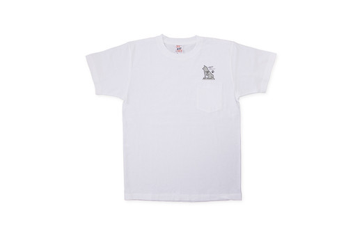 HACHI100オリジナルハチ公像TシャツM（HACHI100オリジナルコットン巾着サービス)　40P7602【(一社)秋田犬ツーリズム】