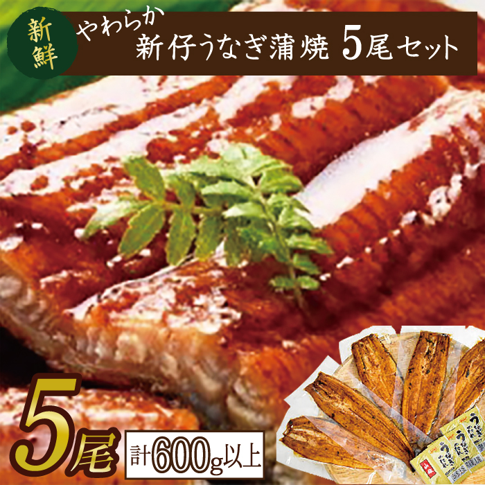 AD-82-1　やわらか新仔うなぎ蒲焼120～140ｇ　5尾　計600ｇ以上