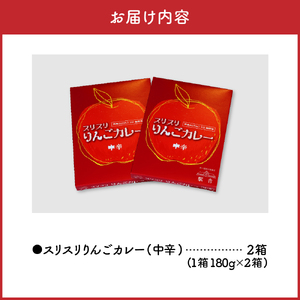 レトルトカレー　 中辛 200g 計2箱 りんごカレー 青森 カレーライス 喫茶店カレー スリスリりんごカレー